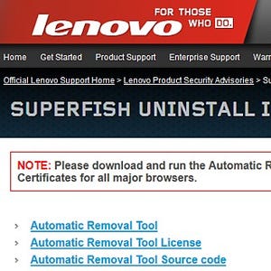 Lenovo、PC製品から「Superfish」を自動削除するツールを公開