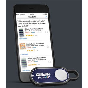 米Amazon、ひと押しで日用品を注文できるデバイス「Amazon Dash Button」