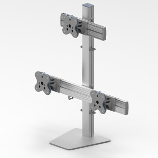 3台の液晶を設置できるモニターアーム - ワンタッチで取付