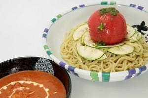 とんこつらーめん七志、夏にぴったりの「冷やしまるごとトマトつけ麺」発売