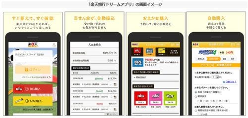 楽天銀行 Bigやtotoなどがアプリで買える楽天銀行ドリームアプリの提供開始 マイナビニュース