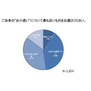 お小遣いに"不満"があるサラリーマンは52.3%--平均は昼食代込みで3万1091円