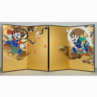 マリオとルイージが風神・雷神に! 『スーパーマリオ』が「琳派」とコラボ