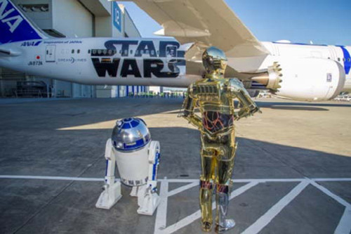 スターウォーズプロジェクト R2-D2 ANA JET 宮崎空港で撮影
