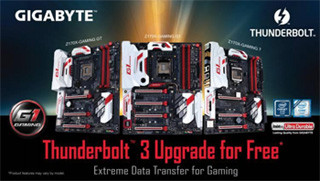 GIGABYTE、ゲーミングマザー3モデルに「Thunderbolt 3」対応FW提供へ