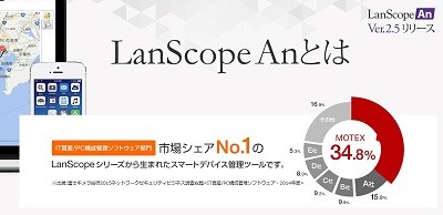 Motex スマートデバイス管理ツール Lanscope An 最新版でwindows 10とad環境に対応 マイナビニュース