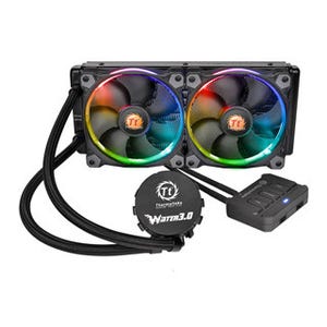 Thermaltake、256色発光のLEDファンを搭載する水冷CPUクーラー2モデル