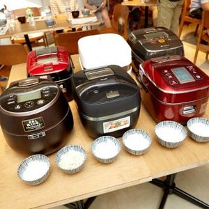 高級IH炊飯器、6社の2016年モデルを炊き比べ - つやつや! もちもち! しゃっきり!