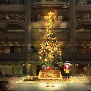 横浜ランドマークタワーで"くるみ割り人形"のクリスマス--8mの巨大ツリーも