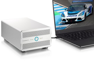 アミュレット、Thunderbolt 3搭載で外部モニタ出力可能な2ベイHDDケース