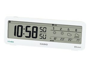 カシオ、iPhoneと連携して市町村の天気情報を表示するデジタル置き時計