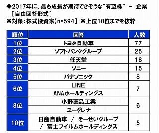 投資家に聞く、2017年最も成長が期待できそうな"有望株"とは?