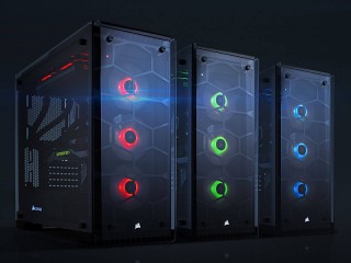 CORSAIR、鮮やかに発光するLEDファン搭載のミドルタワーPCケース