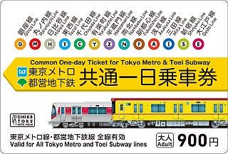 東京メトロ・都営地下鉄共通一日乗車券」4/1値下げ - 「PASMO」でも