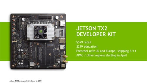 NVIDIA、Denver 2とPascal搭載で従来比2倍の性能を実現した「Jetson