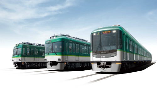 京阪電気鉄道、京津線800系と石山坂本線600形・700形のカラーデザイン