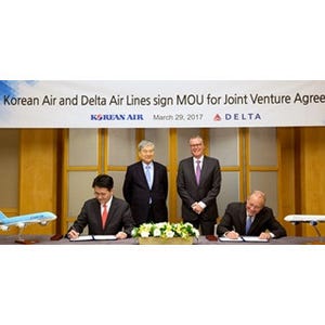 デルタ航空と大韓航空が共同事業--太平洋横断路線網拡張、マイルの相互獲得