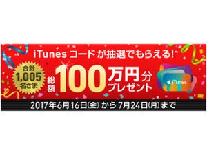 ソフトバンク、1,005名にiTunesコードがあたるキャンペーン - 最高10万円分