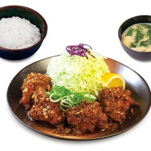 松乃家・松のや・チキン亭、ボリューム満点の「唐揚げ油淋鶏定食」を発売