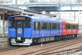 JR東日本EV-E801系「ACCUM」の「なまはげ」ヘッドマークが新たなデザインに