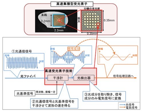 Nict 早大 多数の光信号を電気信号に変換する高速集積型受光素子を開発 マイナビニュース