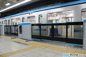 東京メトロ東西線九段下駅に大開口ホームドア、積込みから設置工事まで公開