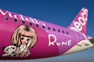 ピーチ、「内藤ルネ展」で特別塗装機"RUNE GIRL"を展示