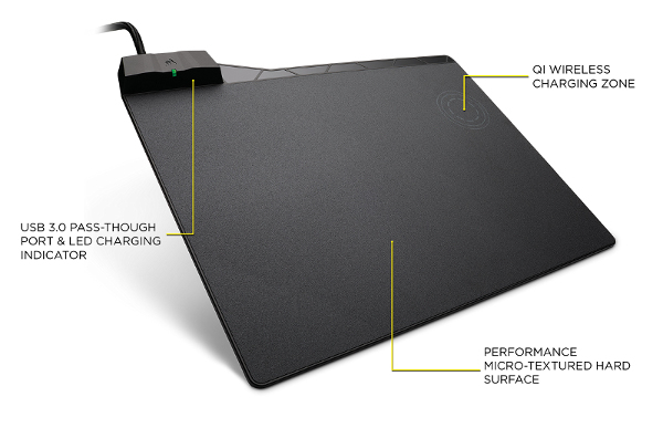 MM1000 QI WIRELESS CHARGING MOUSE PAD