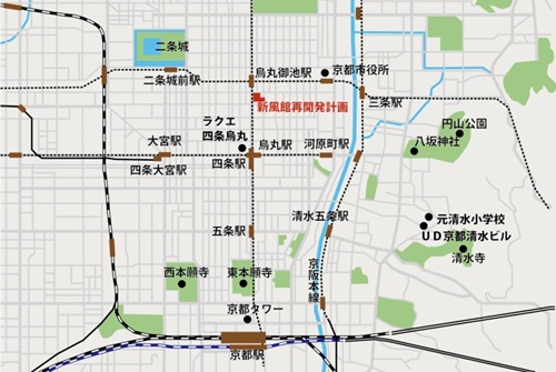 「新風館再開発計画」地は京都市営地下鉄「烏丸御池」駅から徒歩1分