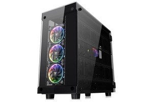 Thermaltake、3面強化ガラスとRGBファンが映えるフルタワーケース