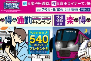 京王電鉄、時差通勤と「京王ライナー」で「楽・得」キャンペーン