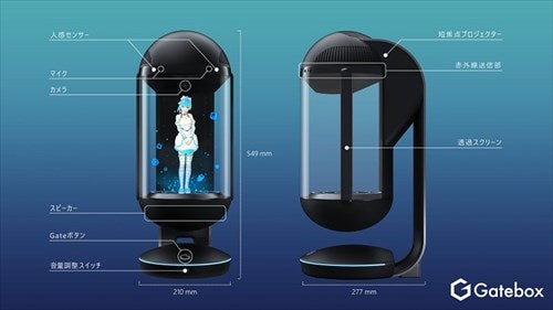 バーチャルホームロボット「Gatebox」に量産モデル、15万円で7月31日