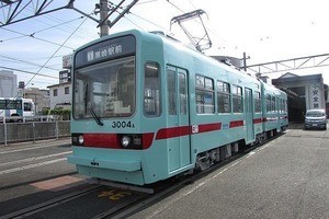 西鉄天神大牟田線「アイスグリーン」塗装車両、筑豊電気鉄道に登場