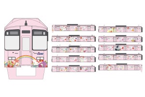 京王電鉄9000系、サンリオキャラクターフルラッピングトレイン運行