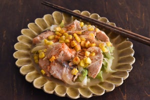レンジで簡単に栄養満点の時短料理! - 秋鮭のチャンチャン焼き風