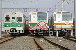 引退の東京メトロ千代田線6000系、イベントで5000系・7000系と並ぶ