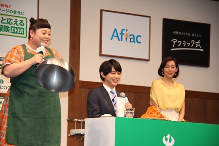 アフラック新商品発表会、西島秀俊、渡辺直美、吉沢亮、木村多江、リリー・フランキー