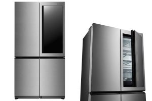 LG、扉を「コンコン」すると中身が透ける冷蔵庫