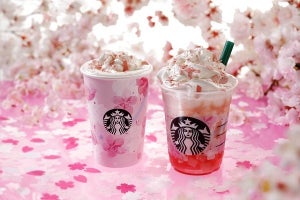 スタバの新作は桜とストロベリーのフラペチーノ - ゼリーのぷるぷる食感!