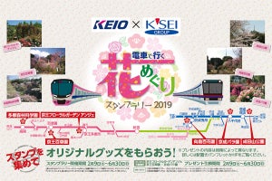 京王電鉄・京成電鉄「電車で行く 花めぐりスタンプラリー」を実施