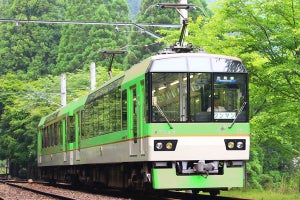叡山電鉄900系「青もみじきらら」新緑をイメージ、期間限定で運行