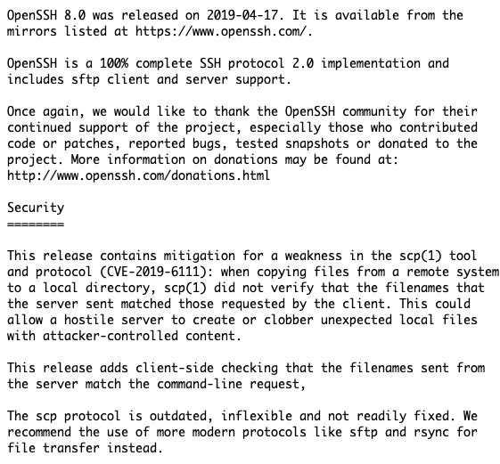 Openssh 8 0登場 Scpよりsftpやrsyncプロトコルの利用を マイナビ
