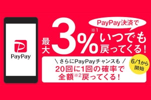 PayPayの還元率が3％に、1回の付与上限も1.5万円に拡大　GW明けから