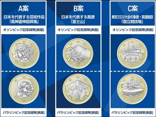 東京五輪記念の500円硬貨、どのデザインにする? 一般投票がスタート