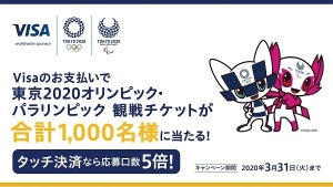 Visaカード、東京2020大会観戦チケットが当たるキャンペーンを開始