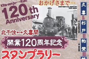 東武鉄道「北千住 - 久喜間 開業120周年記念」スタンプラリーなど