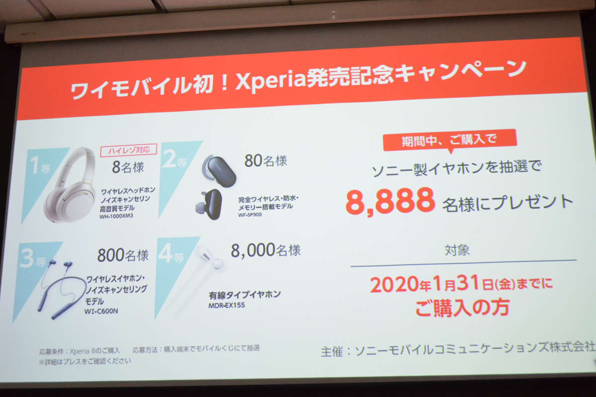 購入したXperia 8の「Xperia Lounge Japanアプリ」からキャンペーンに応募できる