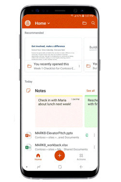 Office Mobileのホーム画面