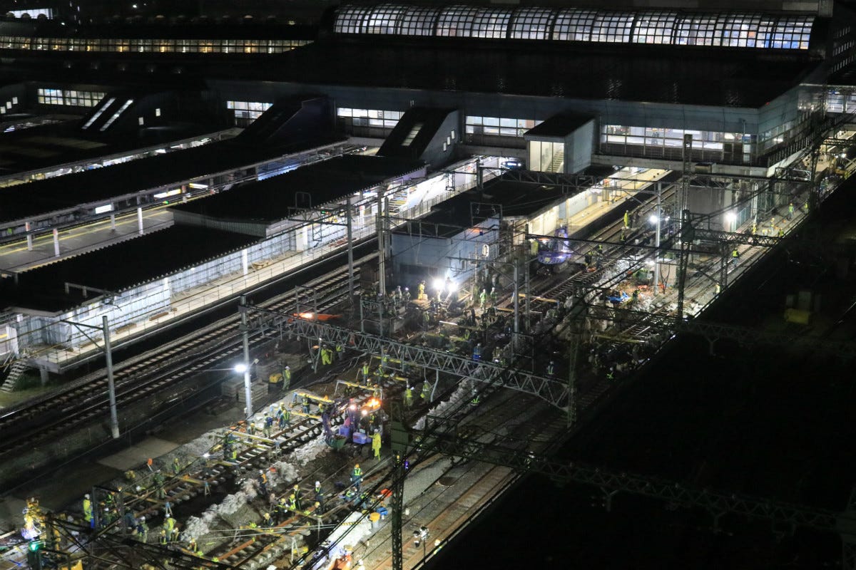 Jr東日本発足後初 山手線の運休伴う工事 夜の品川駅で報道公開 マイナビニュース