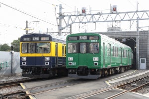東急池上線・東急多摩川線に旧3000系「緑の電車」ラッピング列車